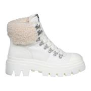 ASH Läder- och mocka Shearling Ankelboots White, Dam