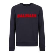 Balmain Retro Flock Sweatshirt Blue, Herr