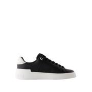 Balmain Noir Court Sneakers - Slät kalvskinn Black, Herr