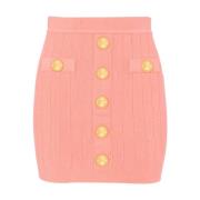 Balmain Knit skirt with buttons Pink, Dam