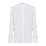 Balmain Bomullsskjorta med knappar klädda i satin. White, Herr