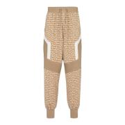 Balmain Joggingbyxor med tryckt pyramidmonogram Beige, Herr