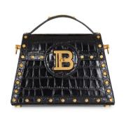 Balmain B-Buzz Dynasty väska i krokodiltryckt läder Black, Dam