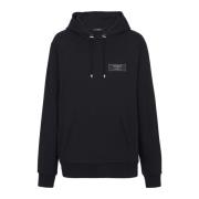 Balmain Pierre label hoodie Black, Herr