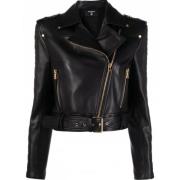 Balmain Quiltad Läder Bikerjacka Black, Dam