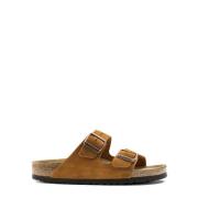 Birkenstock Sandaler Arizona Suede Soft Footbed Brown, Dam