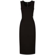 Dolce & Gabbana Stilfull Midi Dagsklänning Black, Dam