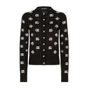 Dolce & Gabbana Silke Ull Knapp-Cardigan Black, Dam