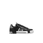 Dolce & Gabbana Svarta Sneakers med Vit Gummisula Black, Herr