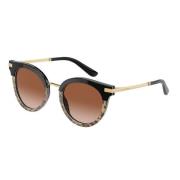 Dolce & Gabbana Stiliga Round-Frame solglasögon Brown, Dam