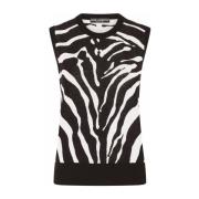 Dolce & Gabbana Modig Zebra Mönstrad Topp Multicolor, Dam