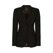 Dolce & Gabbana Tidlös svart brokadblazer Black, Dam