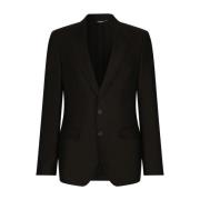 Dolce & Gabbana Lyxig Linne Herrblazer Black, Herr