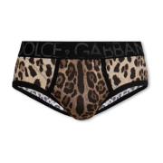 Dolce & Gabbana Leopardmönstrade trosor Beige, Herr