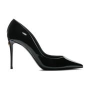 Dolce & Gabbana Svarta spetsiga pumps i kalvskinn Black, Dam