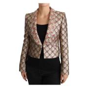 Dolce & Gabbana Glamorös Floral Sequined Blazer Yellow, Dam