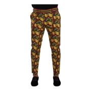 Dolce & Gabbana DG Mania Tapered Byxor med All-Over Logo Print Multico...