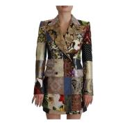 Dolce & Gabbana Multifärgad Patchwork Jacquard Blazer Jacka Multicolor...