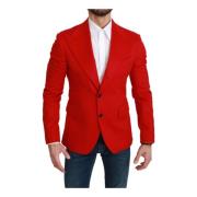 Dolce & Gabbana Röd Cashmere Blazer - Slim Fit Red, Herr