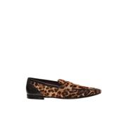 Dolce & Gabbana Leopardmönstrade Läderloafers Brown, Herr