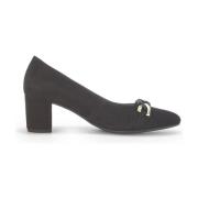 Gabor Snygga Svarta Pumps i Mocka Black, Dam