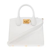 Salvatore Ferragamo Axelväska Studio Box Small White, Dam