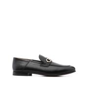 Salvatore Ferragamo Svarta Läder Almond Toe Loafers Black, Herr