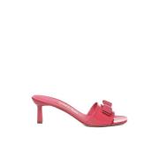 Salvatore Ferragamo Rosa Patentläder Klackmules Pink, Dam