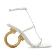 Salvatore Ferragamo ‘Elina’ klacksandaler Beige, Dam