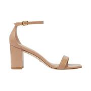 Stuart Weitzman Hudfärgat läder Nudistcurve sandaler Beige, Dam