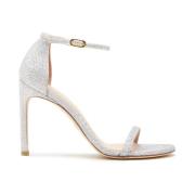 Stuart Weitzman Minimalistiska Dubbelremssandaler Gray, Dam