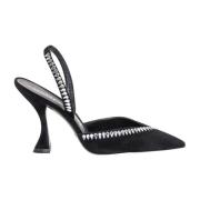 Stuart Weitzman Svarta mockapumps med ädelstenar Black, Dam