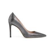 Stuart Weitzman Razor-Sharp Glaserade Mockapumps Gray, Dam