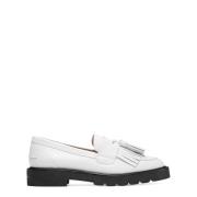 Stuart Weitzman Stiliga Mila Lift Lug-Sole Loafers White, Dam