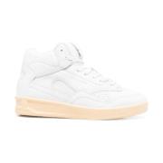 Jil Sander Lyxiga låga sneakers med handdukseffekt White, Herr