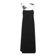 Jil Sander Elegant Svart Maxiklänning Black, Dam