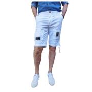 Aeronautica Militare Bomulls Bermuda Shorts med militärinspirerade fic...