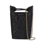 Alexander McQueen Vadderad Läder Crossbody Väska Black, Dam