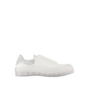 Alexander McQueen Vita Läder Deck Plimsoll Sneakers White, Dam