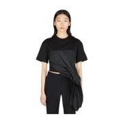 Alexander McQueen Kontrast Cut And Sew T-shirt Black, Dam