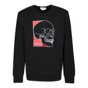 Alexander McQueen Svart Sweatshirt med Skull Print Black, Herr