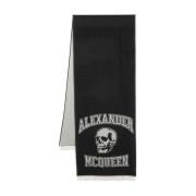 Alexander McQueen Svart och Grått Logoschal Black, Herr