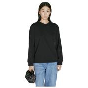 Alexander Wang Logo Applique Långärmad T-shirt Black, Dam