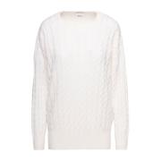 Allude Rundhals-Stickerei White, Dam