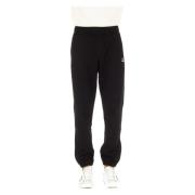 C.p. Company Svarta bomulls sweatpants med elastisk midja och fåll Bla...