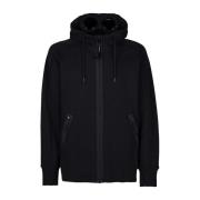 C.p. Company Diagonal Fleece Goggle Hoodie Black, Herr