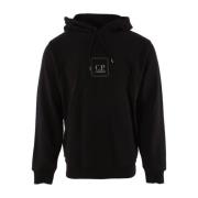 C.p. Company Svart Diagonal Fleece Hoodie för Män Black, Herr