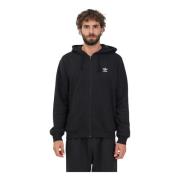 Adidas Originals Svart Zip Sweatshirt, Herr Essentials Black, Herr