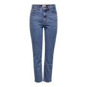 Only Rå Denim Högmidjade Jeans Blue, Dam