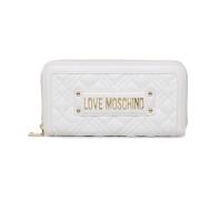 Love Moschino Stilfullt läderpl?nbok med flera fack White, Dam